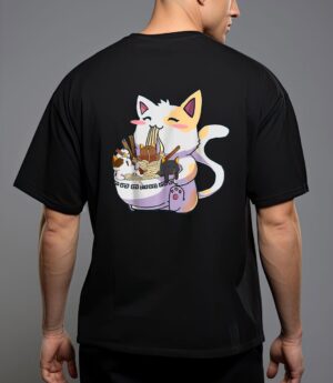 Kawaii neko cat ramen bowl anime japanese noodles T-Shirt