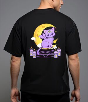 Kawaii pastel goth cute creepy black cat pagan kitty occult T-Shirt