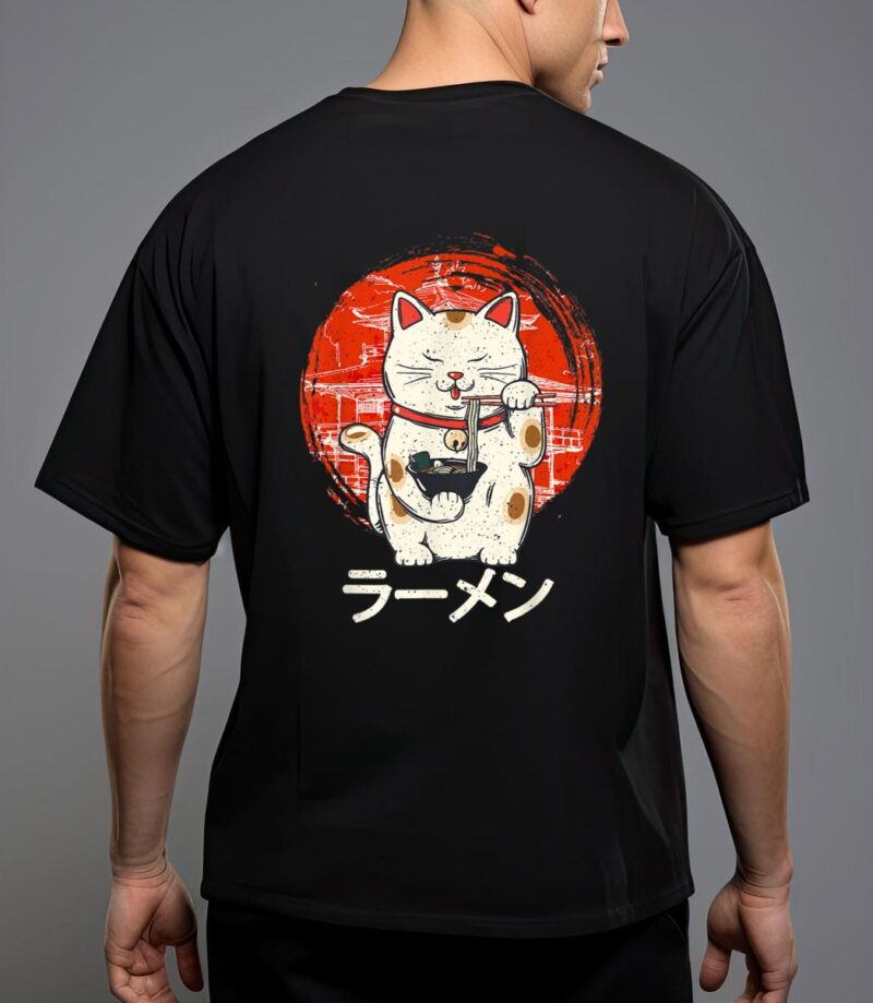 Kawaii ramen neko retro cat japanese noodle anime girls teen T-Shirt