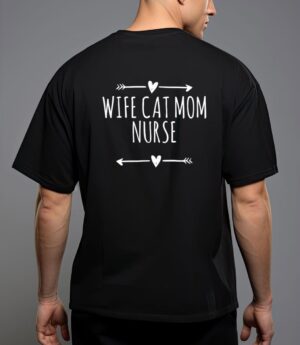 Love arrows hearts funny wife cat mom nurse T-Shirt