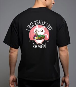 Love ramen japanese noodles kawaii anime cat gifts T-Shirt