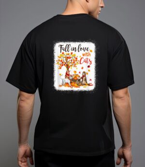 Maple cat leaf fall hello autumn bicycle T-Shirt