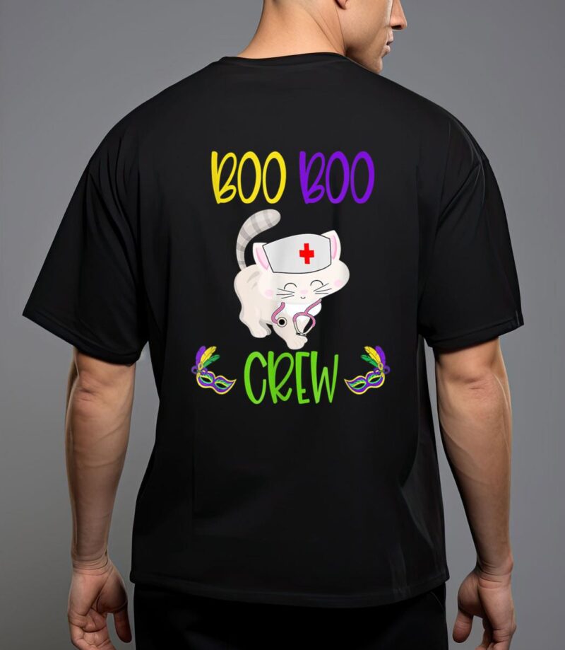 Mardi gras boo boo crew nurse cat funny for nurses gifts T-Shirt