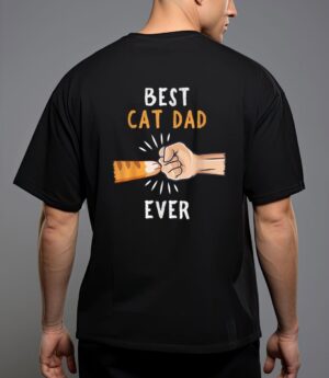 Mens best cat dad ever paw fist bump T-Shirt