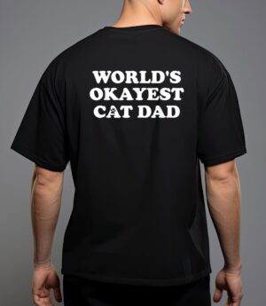 Mens mens world's okayest cat dad T-Shirt
