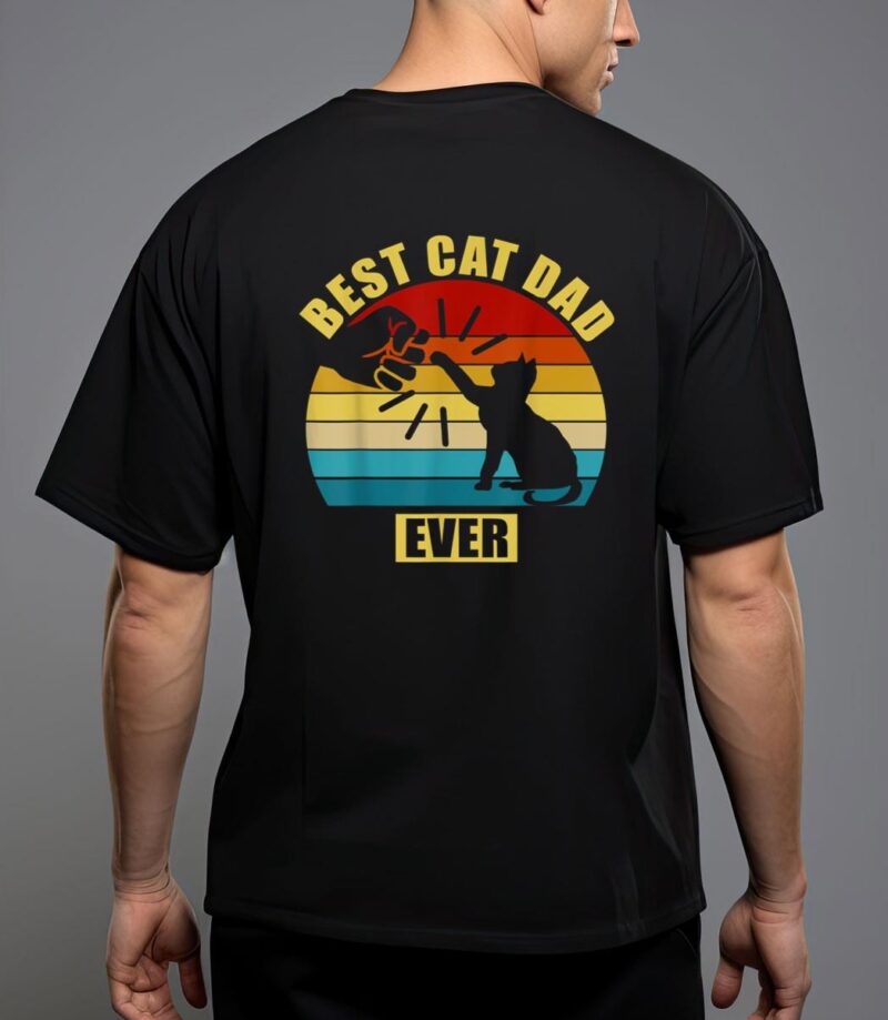 Mens retro vintage best cat dad ever fist bump T-Shirt