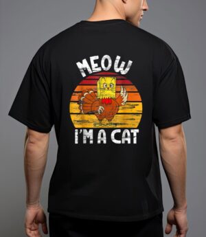 Meow i'm a cat funny fake cat thanksgiving women kid cat mom T-Shirt