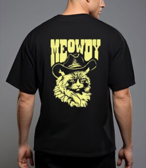 Meowdy funny country cowboy angry cat western vibe T-Shirt