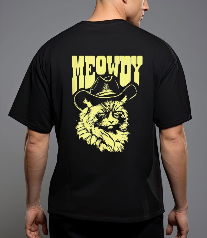 Meowdy funny country cowboy angry cat western vibe T-Shirt