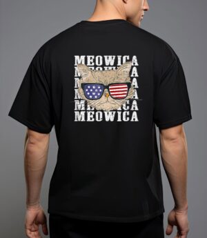 Meowica 4h of july kitty cat for men boy girl T-Shirt