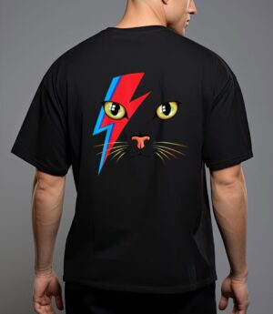 Meowie bowie cat retro kitty cat funny glam rock music T-Shirt