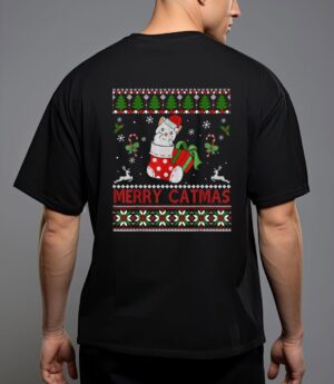 Merry catmas christmas cats in socks kitty cat lover gift T-Shirt
