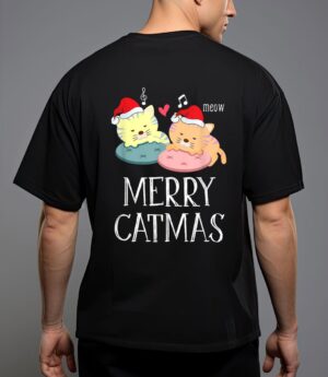 Merry catmas pajama christmas lights funny holiday cat mom T-Shirt