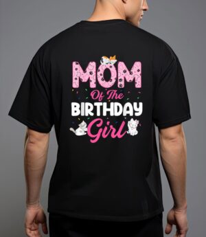 Mom of the birthday girl shirt cat lover kitty kitten T-Shirt