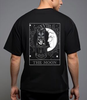 Moon tarot card and cat occult graphic T-Shirt