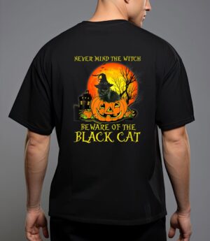 Never mind a witch beware of he black cat halloween T-Shirt