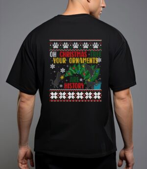 Oh christmas tree your ornaments are history funny cat T-Shirt
