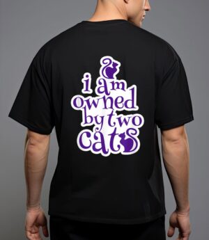 Owned by two cats cat lady love pets gift T-Shirt