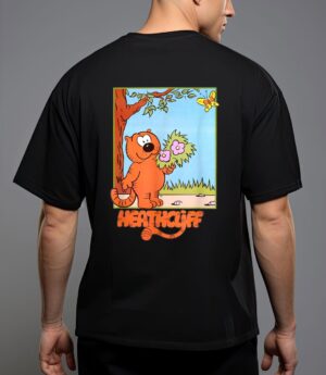 Picture the orange cat holding flowers so cute cartoon arts T-Shirt