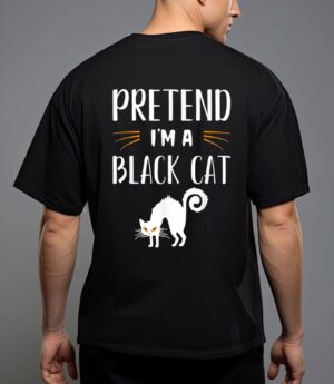 Pretend i'm a black cat funny cartoon halloween costume T-Shirt