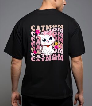 Retro cat mom groovy cute kitten cat lover T-Shirt