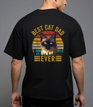 Retro vintage best cat dad ever fathers day siamese cat T-Shirt