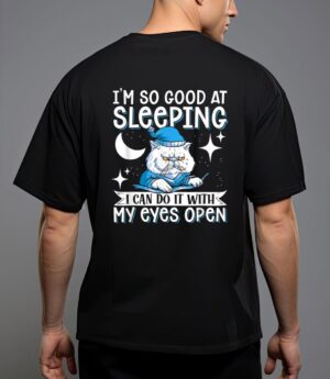 Sleeping cat with open eyes cat lover T-Shirt