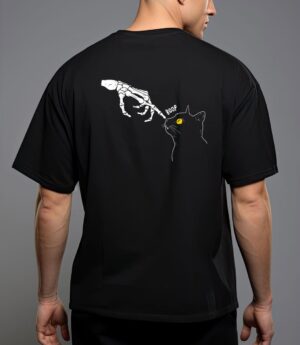 Spooky boop black cat skeleton hands halloween witchy T-Shirt