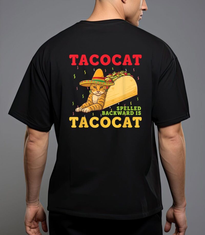Tacocat spelled backwards tacos and cats cinco de mayo cat T-Shirt
