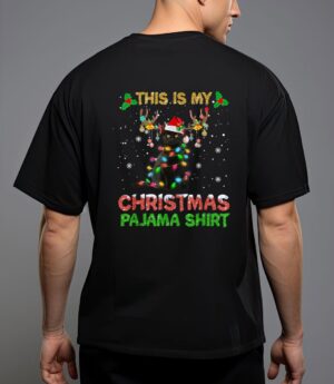 This is my christmas pajama shirt black cat lover christmas T-Shirt