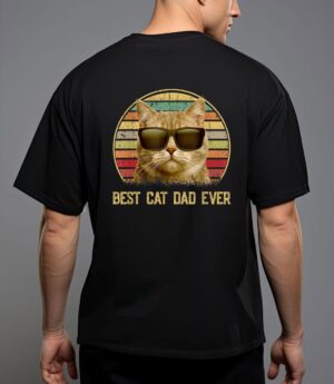 Vintage best cat dad ever cat daddy gift T-Shirt