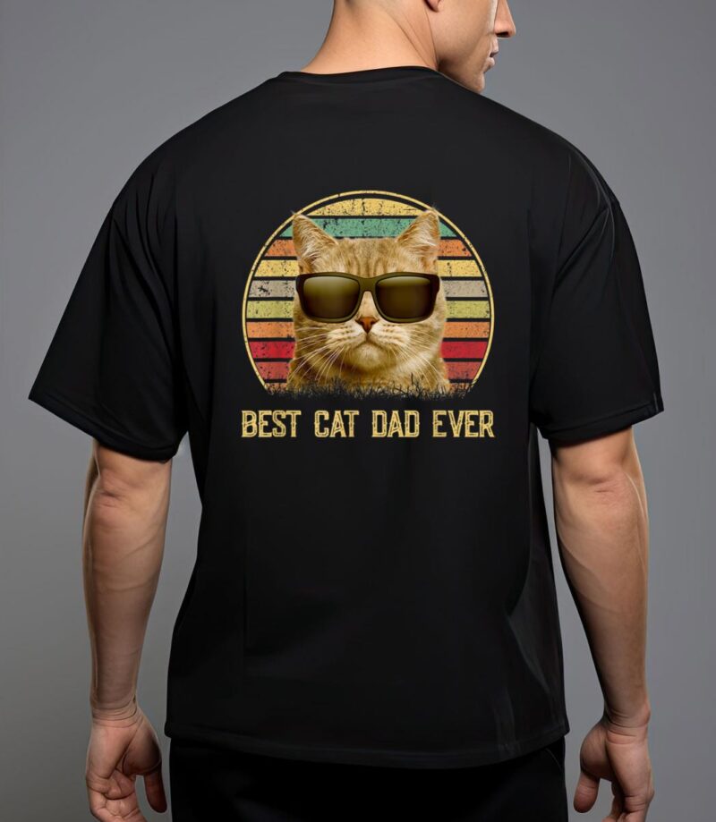 Vintage best cat dad ever cat daddy gift T-Shirt