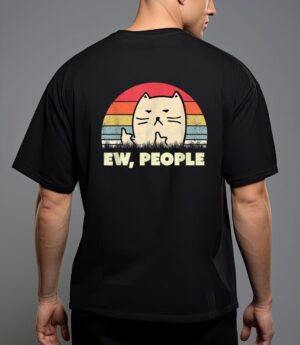 Vitnage black cat funny ew, people meowy cat kitty lovers T-Shirt