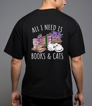 Women all i need is books and cats cat lover kitten reading T-Shirt
